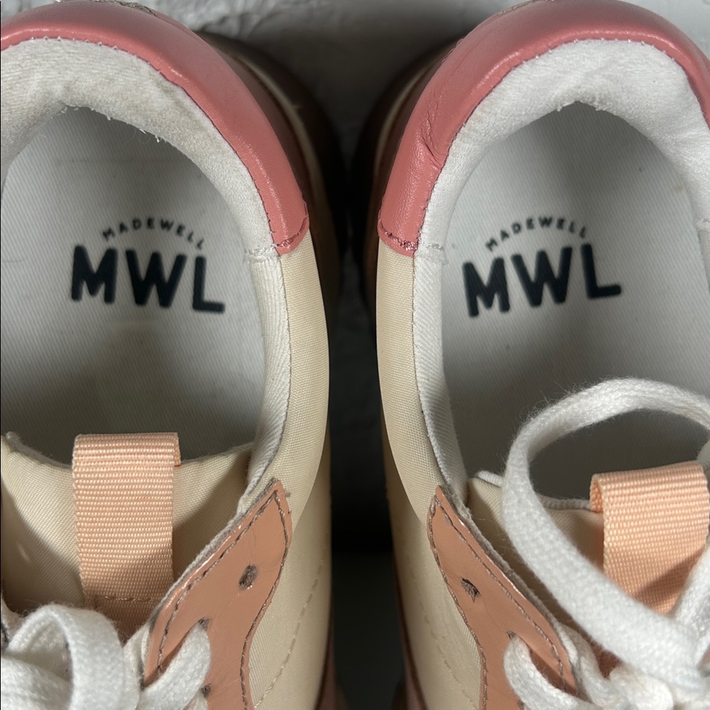 Madewell NWOT Kickoff Pink Cream Trainer Sneaker Madewell Athletic Shoe Size 7 - Picture 5 of 14
